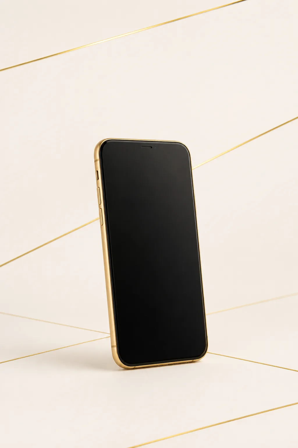 Smartphone doré réparé, réparation téléphone